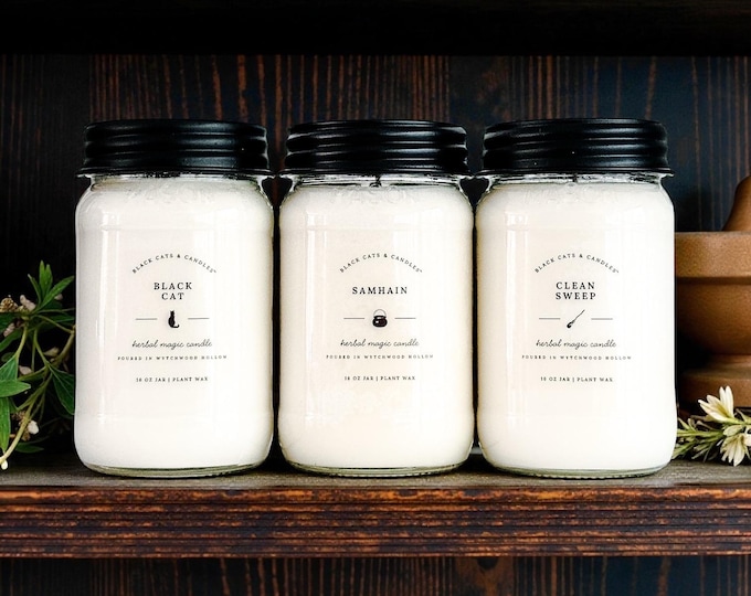 Spring Equinox Candle: 8 oz, 16 oz Herbal Magick 100% Soy Candles