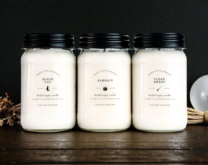 Seduction Candle: 8 oz, 16 oz Herbal Magick 100% Soy Candles