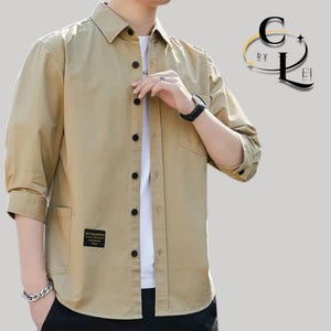 Men&#39;s Loose Shirt | Casual Mid-Sleeve Top | Trendy Stylish Shirt | Gift for Him | Birthday Gift Idea