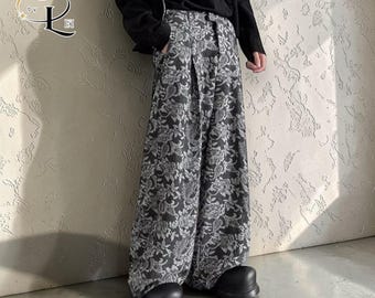 Unisex Baggy Pants | Wide-Leg Streetwear Trousers | Gothic Sweatpants | Hip-Hop Y2k Fashion