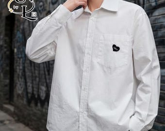 Button Front Shirt | Loose Long Sleeve Top | Daily Wear | Minimalist Casual Style
