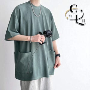 Men&#39;s Pockets T-Shirt | Summer Short Sleeve | Solid Simple Tops | Fashion Oversized Wear | Gift for Him