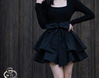 Mini abito con fiocco / Completo a maniche lunghe a strati / Abbigliamento quotidiano / Stile romantico per feste