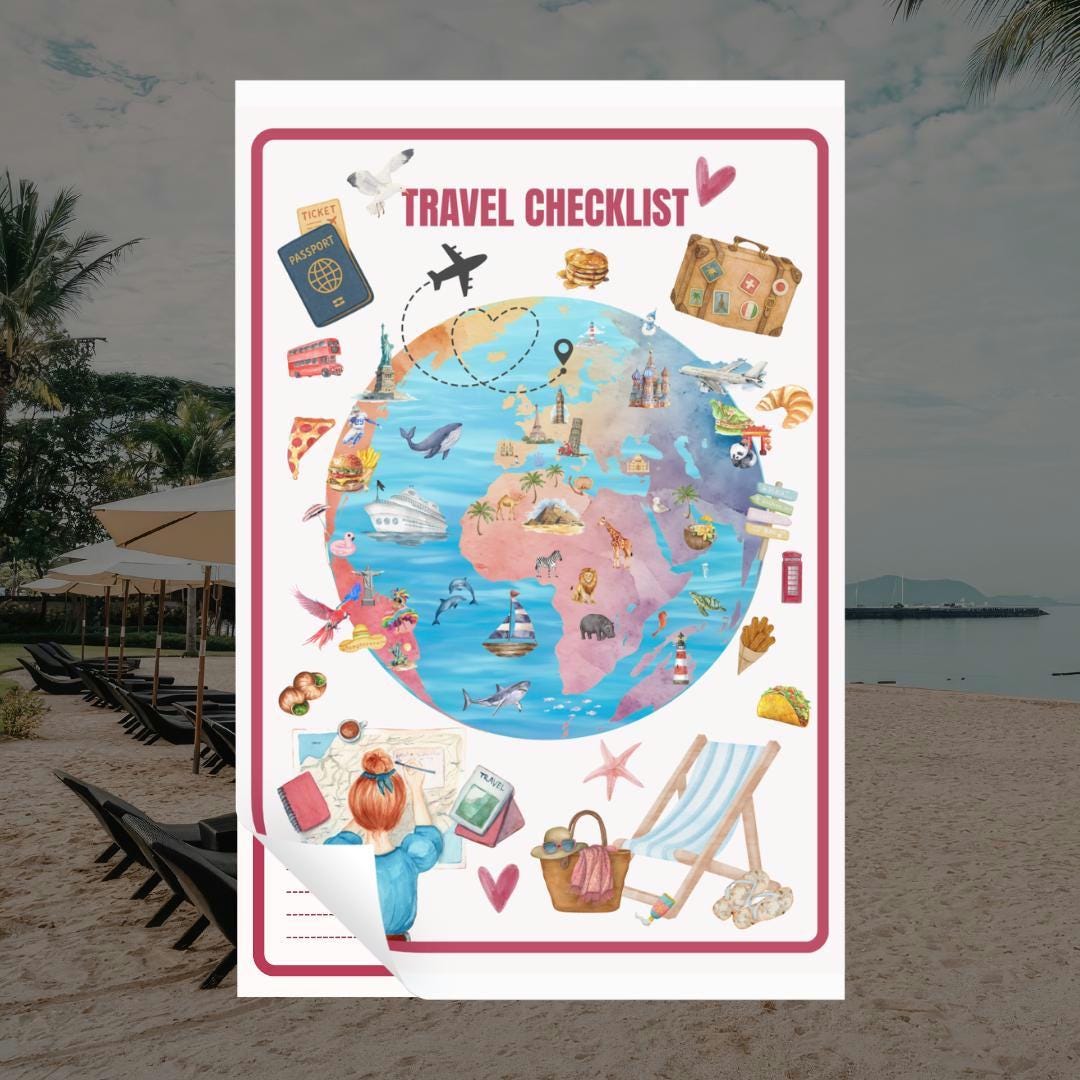 Travel Checklist Printable PDF | Minimalist Packing List Planner ...