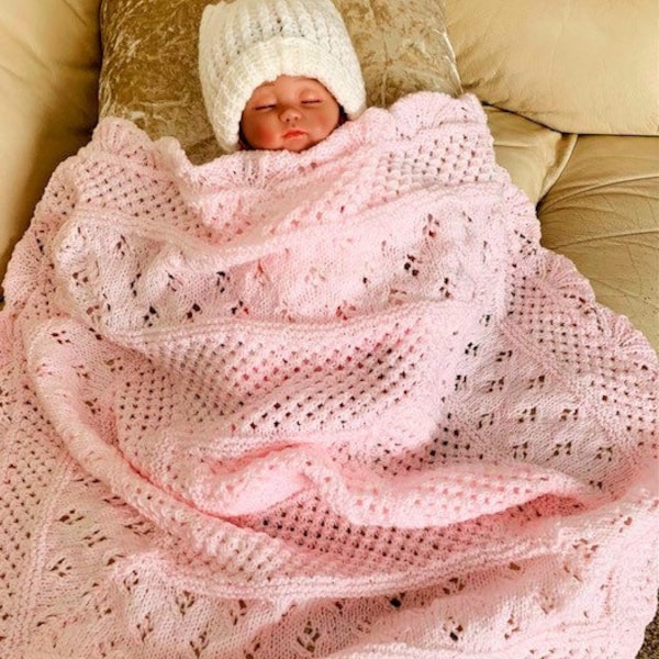 PRIMROSE baby blanket knitting pattern  PDF English only