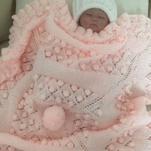 GISELLE  baby blanket knitting pattern  pdf English only