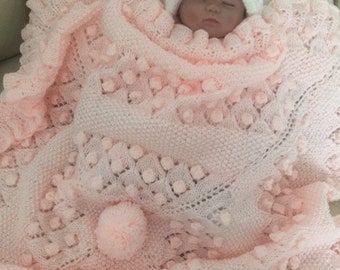 GISELLE  baby blanket knitting pattern  pdf English only