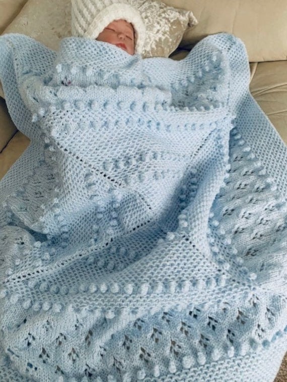 Acheter Couverture bébé garçon en tricot blanc 80x80 cm