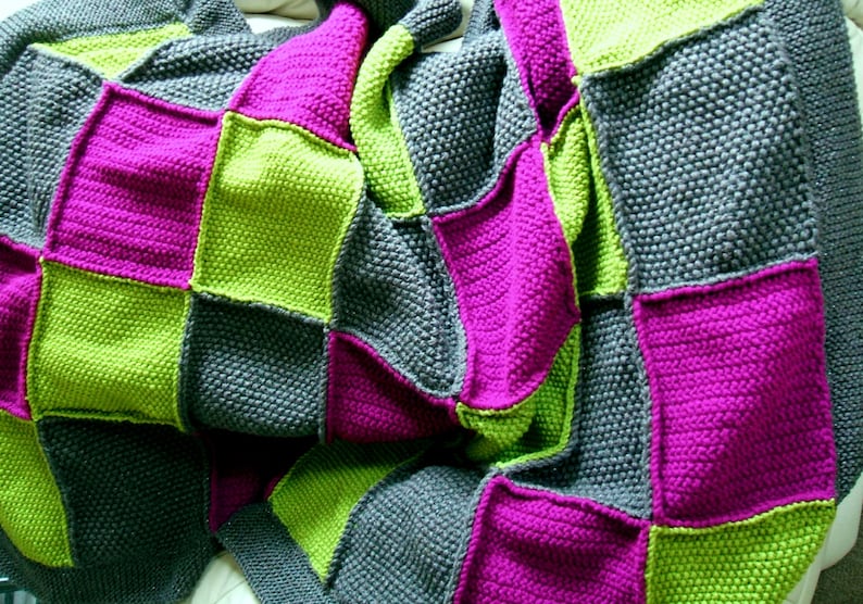 SALE Patchwork Blanket knitting pattern pdf Etsy