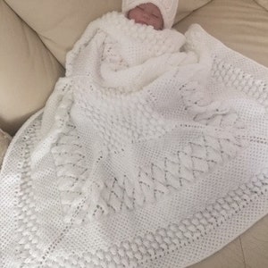 JASMINE baby shawl/blanket knitting pattern PDF English only