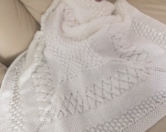JASMINE baby shawl/blanket knitting pattern PDF English only
