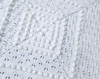 Sweet Pea Baby Blanket Knitting Pattern PDF Only UK