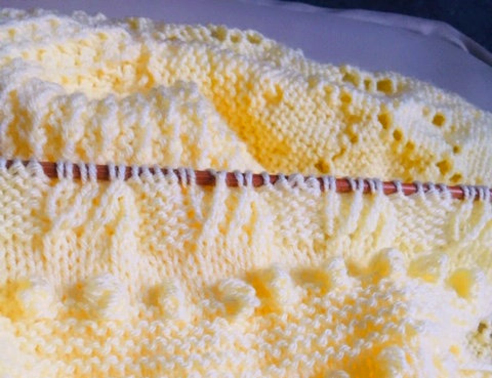 Lemon Cottonball Knit Blanket main image 0
