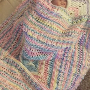 Summer Rainbow baby blanket pattern