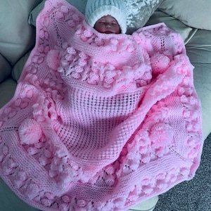 SUMMER ROSE baby blanket knitting pattern pdf