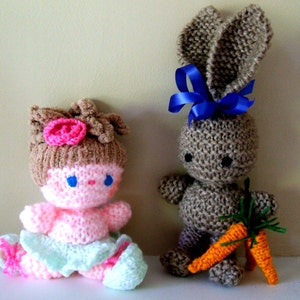 Ballerina & Bunny Amigurumi dolls knitting pattern