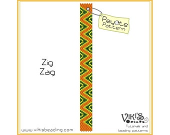 Zig Zag - Peyote Stitch Pattern for bracelet - INSTANT DOWNLOAD pdf - New coupon codes