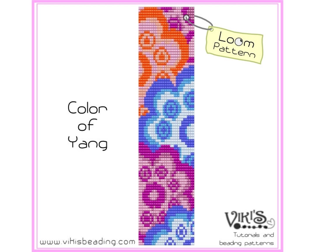 Loom Bracelet Pattern Color of Yang for Cuff Bracelet INSTANT DOWNLOAD