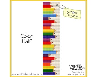 Bead Loom Pattern - Color Half -  INSTANT DOWNLOAD pdf -Discount codes are available