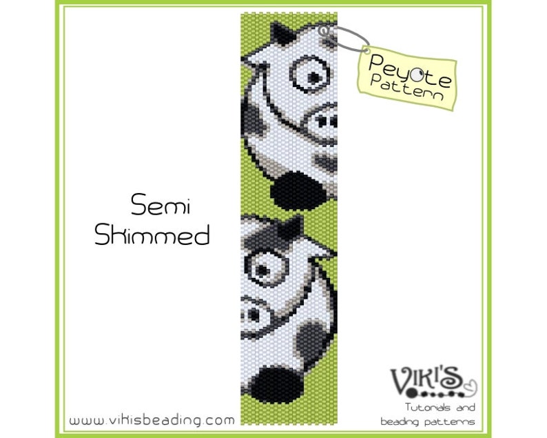 Semi Skimmed Peyote Pattern for cuff bracelet Instant download pdf bp196 / Special offer with voucher code image 1
