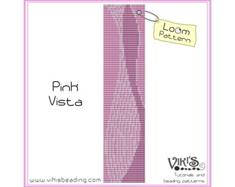 Loom Bracelet Pattern: Pink Vista - INSTANT DOWNLOAD pdf -Discount codes are available - bl92