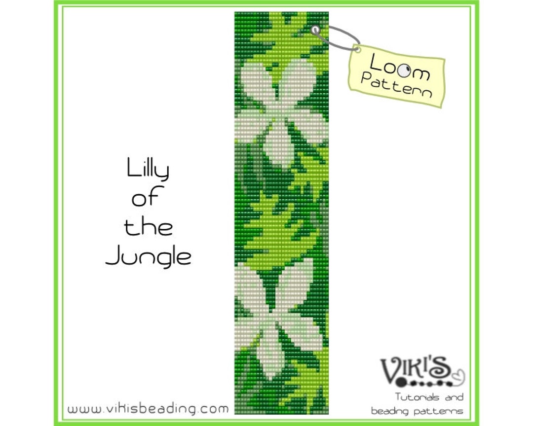 Loom Bracelet Pattern Lilly of the Jungle for Cuff Bracelet INSTANT