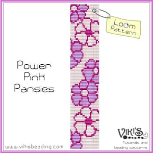 Wzór na bransoletkę Loom: Różowe bratki - NATYCHMIASTOWE POBIERANIE pliku pdf - Specjalne oszczędności z kodami kuponów - bl65