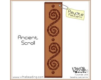 Ancient Scroll - Peyote Pattern for cuff bracelet - - INSTANT DOWNLOAD pdf - Save when you buy more