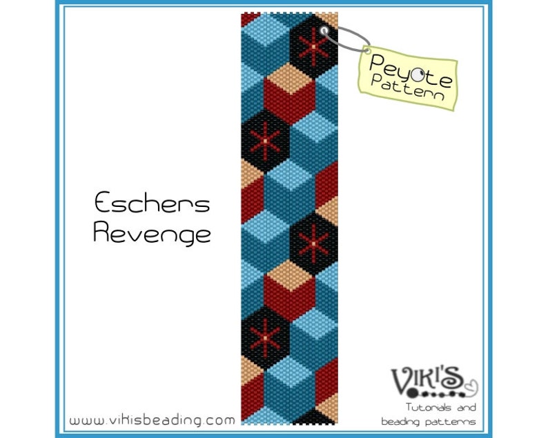 Peyote Bracelet Pattern: Escher's Revenge INSTANT DOWNLOAD pdf Save when you buy more image 1