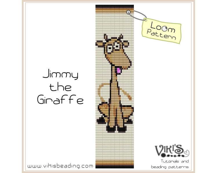 Loom Bead Pattern Jimmy the Giraffe for Wide Bracelet INSTANT DOWNLOAD