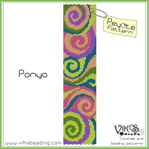Patrón de peyote para brazalete: Ponyo - DESCARGA INSTANTE pdf - Nuevos códigos de cupón con código de cupón