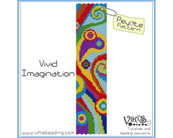 Peyote bracelet pattern: Vivid Imagination - INSTANT DOWNLOAD pdf - buy more, save more