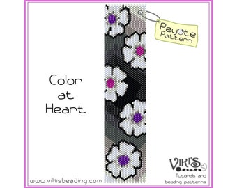 Peyote Bracelet Pattern - Color at Heart bracelet - INSTANT DOWNLOAD pdf -Discount codes are available