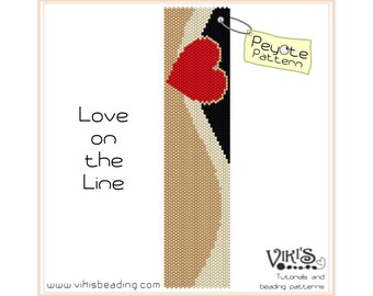 Peyote Beading Pattern: Love on the Line bracelet - INSTANT DOWNLOAD pdf - New coupon codes