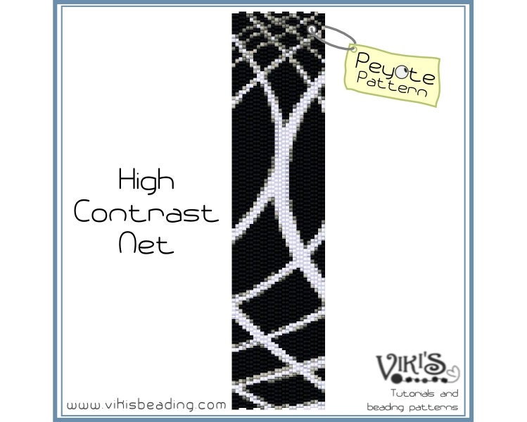 Peyote Stitch Pattern: High Contrast Net Bracelet INSTANT - Etsy