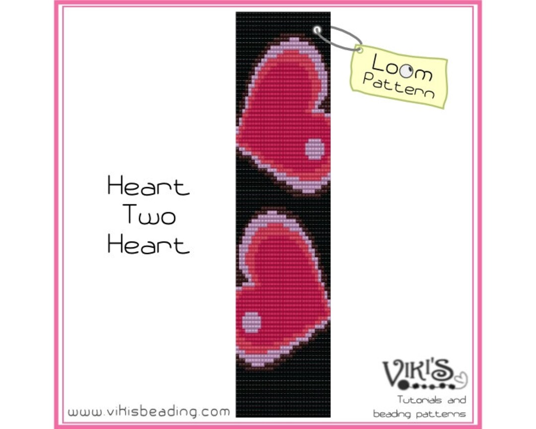 Loom Bead Pattern Heart Two Heart INSTANT DOWNLOAD Pdf discount Codes