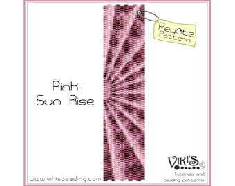 Peyote Bracelet Pattern: Pink Sun Rise - INSTANT DOWNLOAD pdf - Neue Rabattcodes