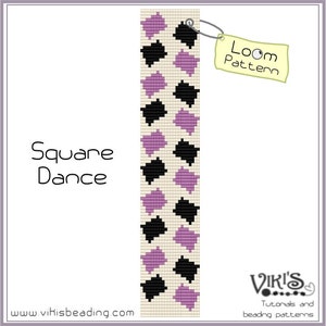 Loom Bracelet Pattern: Square Dance INSTANT DOWNLOAD pdf Discount codes are available image 1