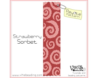 Pattern for Peyote Bracelet: Strawberry Sorbet - INSTANT DOWNLOAD pdf - New coupon codes