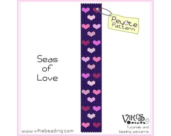 Peyote Pattern: Seas of Love bracelet - INSTANT DOWNLOAD pdf - New coupon codes