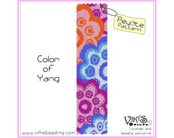 Color of Yang - Peyote Bracelet / Cuff Pattern - INSTANT DOWNLOAD pdf - New Discount codes - bp243