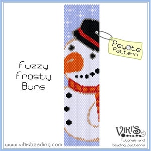 Beadweaving Pattern Peyote for bracelet: Fuzzy Frosty-Buns INSTANT DOWNLOAD PDF buy more, save more image 1