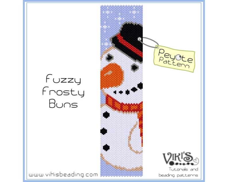 Beadweaving Pattern Peyote for bracelet: Fuzzy Frosty-Buns INSTANT DOWNLOAD PDF buy more, save more image 1