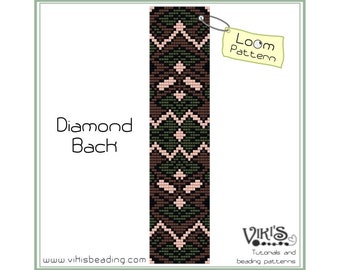 Loom Beading Pattern for bracelet: Diamond Back - INSTANT DOWNLOAD pdf - Multibuy savings with coupon codes
