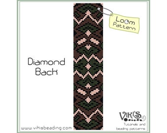 Loom Beading Pattern für Armband: Diamond Back - INSTANT DOWNLOAD pdf - Multibuy-Ersparnis mit Gutscheincodes