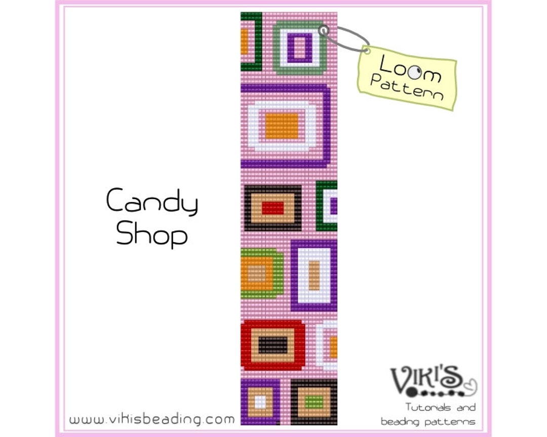 Loom Pattern Candy Shop for Cuff Bracelet INSTANT DOWNLOAD Pdf Special
