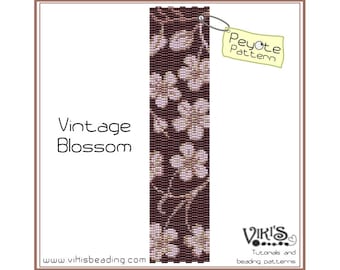 Peyote Pattern: Vintage Blossom -  INSTANT DOWNLOAD pdf -Discount codes are available