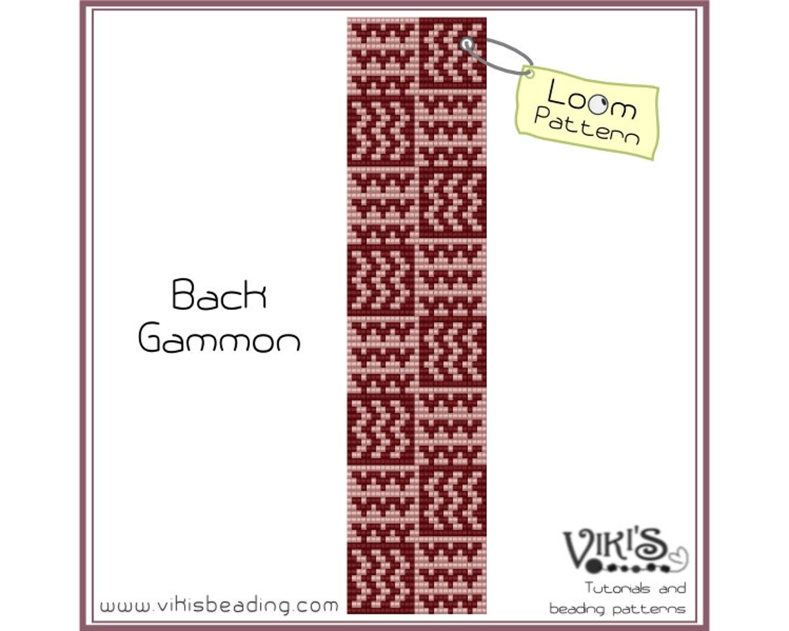 Gimmon Pattern Loom Beading Pattern: Back Gammon - INSTANT DOWNLOAD Pdf -discount ...