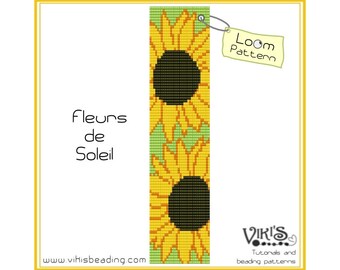 Loom Bracelet Pattern: Fleurs de Soleil bracelet - INSTANT DOWNLOAD pdf - Multibuy savings with coupon codes - bl259