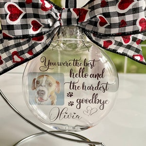 Pet Memorial Ornament Custom Memorial Ornament Dog Memorial Ornament Memorial Ornament For Pets You Were The Best Hello image 2